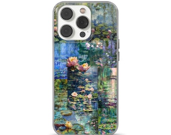 Funda de TPU para teléfono con diseño de nenúfar de Monet / Protección elegante