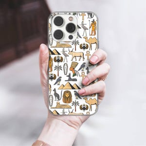 Egyptian Hieroglyphs Phone Case, Ancient History Art, TPU Gel Cover fit for iPhone 18, 18 Pro, 18 Pro Max, 17Pro, 16,Samsung S26, S25,Pixel 1