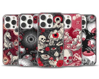 Creepy Eyes Phone Case, Horror Grunge Art Cover for iPhone, Samsung, Google Pixel, Goth, Creepypasta, Dark Design, Soft Gel, Lightweight