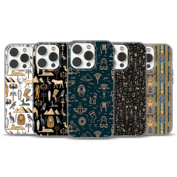 Egyptian Hieroglyphs Phone Case, Ancient History Art, TPU Gel Cover fit for iPhone 18, 18 Pro, 18 Pro Max, 17Pro, 16,Samsung S26, S25,Pixel
