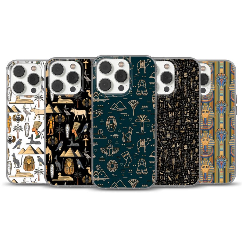 Egyptian Hieroglyphs Phone Case: Ancient History Art for iPhone 17 Pro Max, Air, 16, 15, 14, 13, SE; Samsung S25 Ultra; Pixel 10 Pro XL, 9