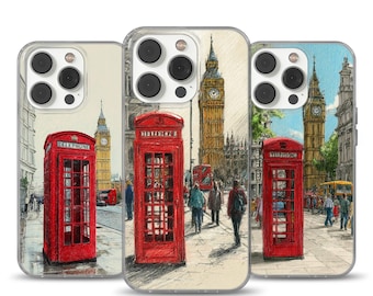 London phone case British red cover fit for iPhone 17 16 15 14 13 12 Pro Max Xr, Xs, Google Pixel 10 Pro XL 9 8 7 6, Samsung S25 S24 FE