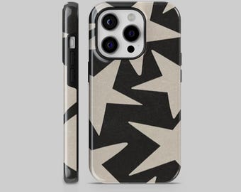 Vintage Large Stars Tough or TPU Phone Case: Retro Y2K Black; iPhone, Galaxy, Pixel
