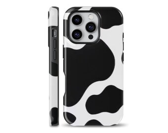 Tufft mobilskal med komönster och djurmönster, hårt skal passar iPhone 17 Pro, 15, 13, 16e, Samsung S25, S21, S23 Ultra, Google Pixel 10, 8A