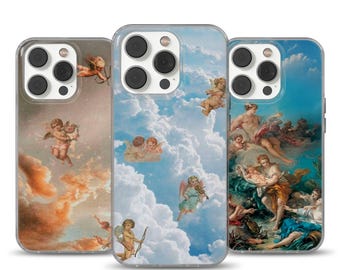 Funda de teléfono renacentista con diseño artístico icónico para iPhone 17 Pro Max, 16e, 15, 14, 12 y Samsung S25 Ultra, S24 FE, A56, Pixel 10 XL, 9a, 8