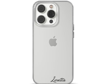 CLEAR Personalized Phone Case Custom Name Initial cover for iPhone 16e, 17 Pro Max, 17 Air, Samsung S25 Edge, A16, Pixel 10, 9A