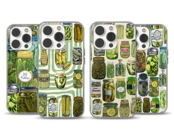 Etui na telefon z kolażem ogórków, oryginalny zielony design, prezent dla miłośnika jedzenia, smukłe etui z TPU na iPhone'a 16e, 17 Pro Max, Samsunga S25 Edge, Pixela 10, 9A