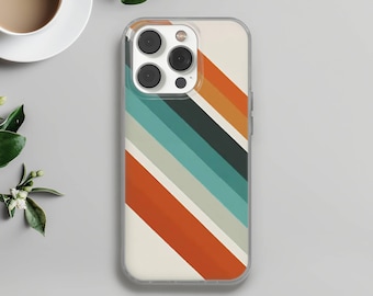 Retro Stripes Phone Case, Aesthetic Vintage Cover