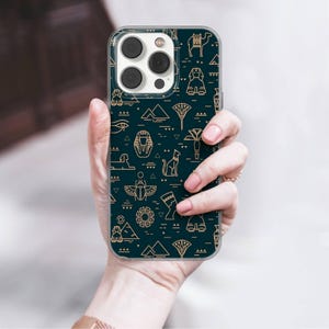 Egyptian Hieroglyphs Phone Case, Ancient History Art, TPU Gel Cover fit for iPhone 18, 18 Pro, 18 Pro Max, 17Pro, 16,Samsung S26, S25,Pixel 3
