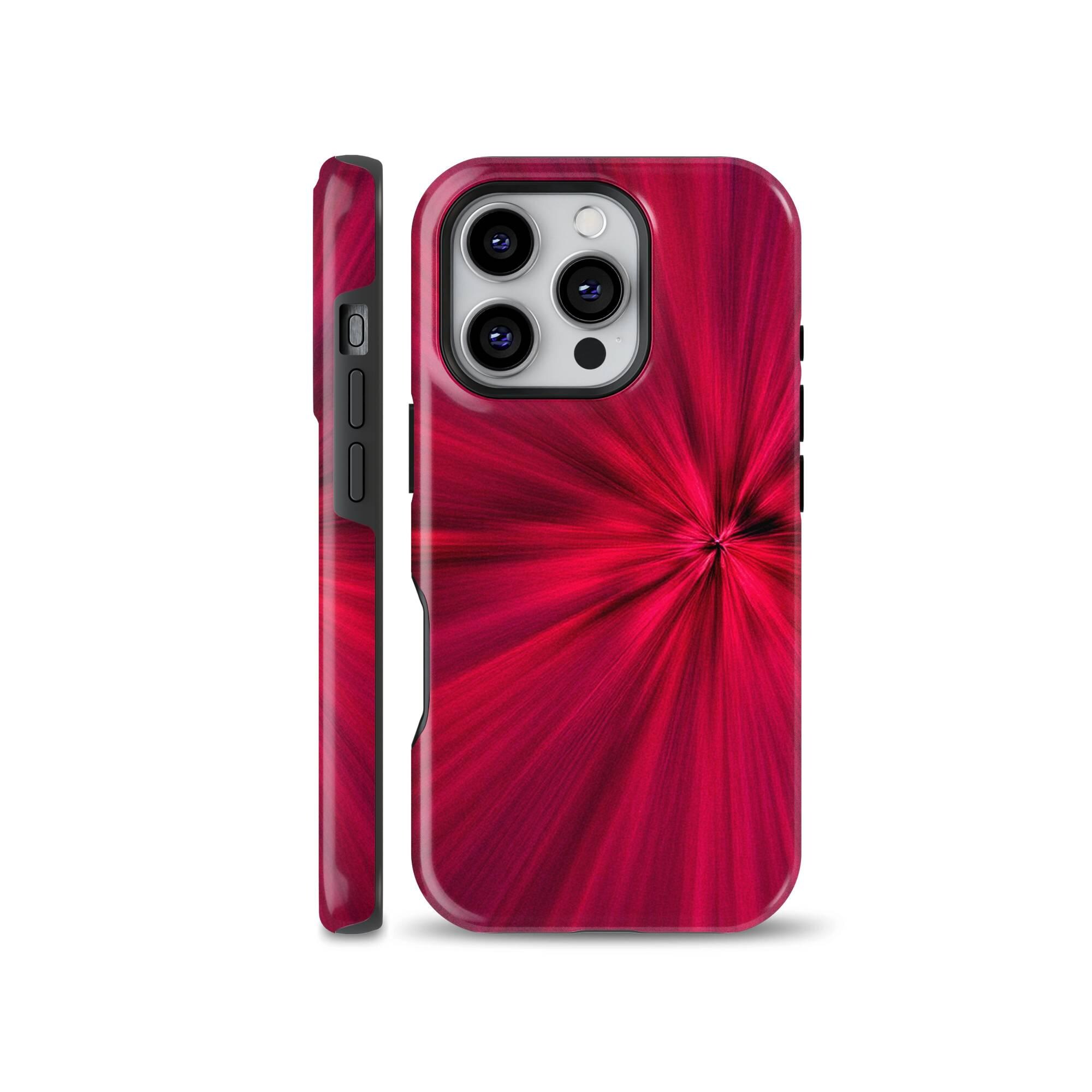Y2K Dark Red Phone Case, Abstract Red Simple Design, Tough