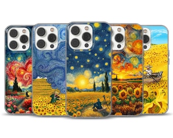 Van Gogh Phone Case Phone Case Sunflowers Art Case cover for iPhone 16e, 17 Pro Max, 17 Air, Samsung S25 Edge, A16, Pixel 10, 9A