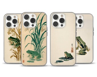 Frog and Toad-telefoonhoesje Cute Frog-cover, Green Aesthetic Cover voor iPhone 17 Pro Max, Samsung S25 Ultra, Pixel 10 XL en meer