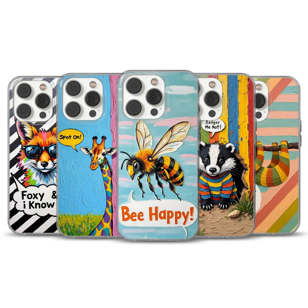 Funny Wild Animal Phone Case, TPU Cover - Etsy