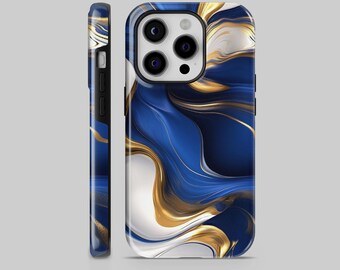 Blue Marble TPU Phone Case, Elegant Colorful Marbled Design