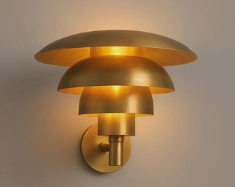 Aplique de pared de latón para exterior / Aplique de jardín vintage / Lámpara exterior resistente a la intemperie para porche y patio