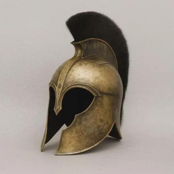 Spartan Warrior Helmet Replica – Ancient Greek Armor with Stand | Medieval Home Decor & Cosplay Collectible