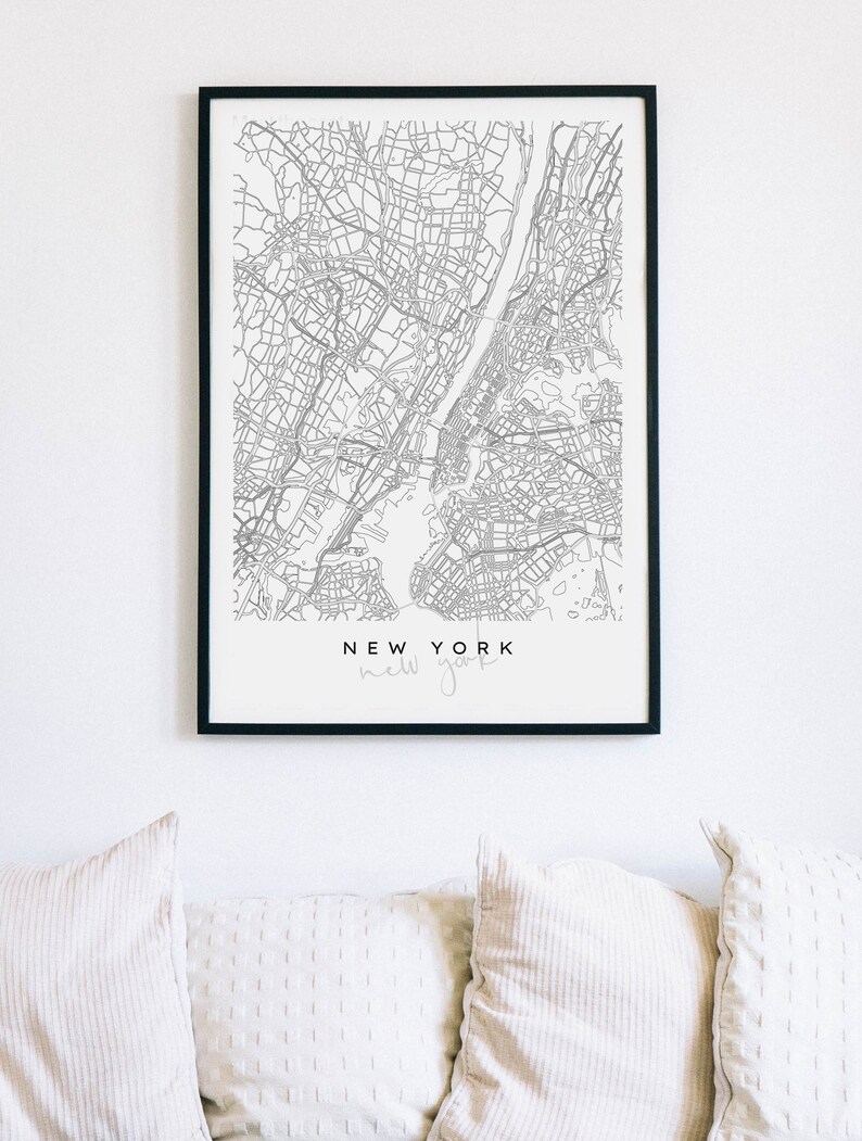New York City Map Print Instant Download Printable City Map - Etsy