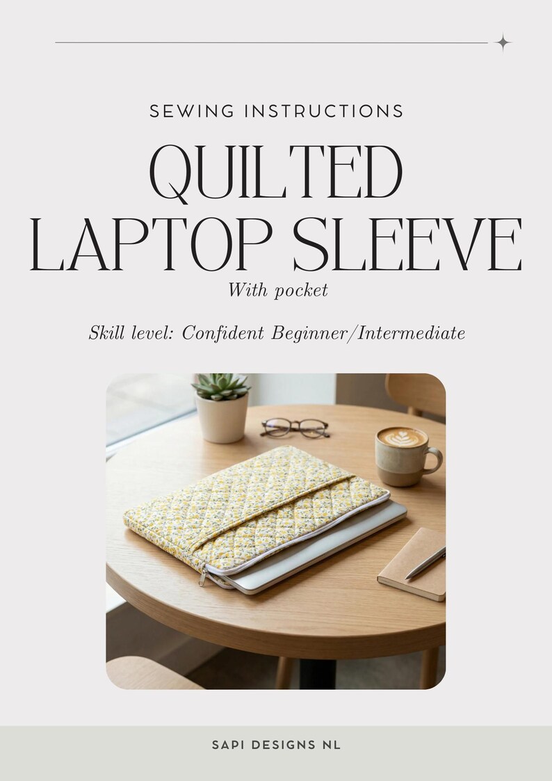 Customizable Puffy Quilted Laptop Sleeve Sewing Pattern | Beginner ...