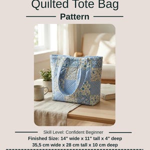 Quilted Tote Bag Sewing Pattern | Beginner-Friendly PDF image 4