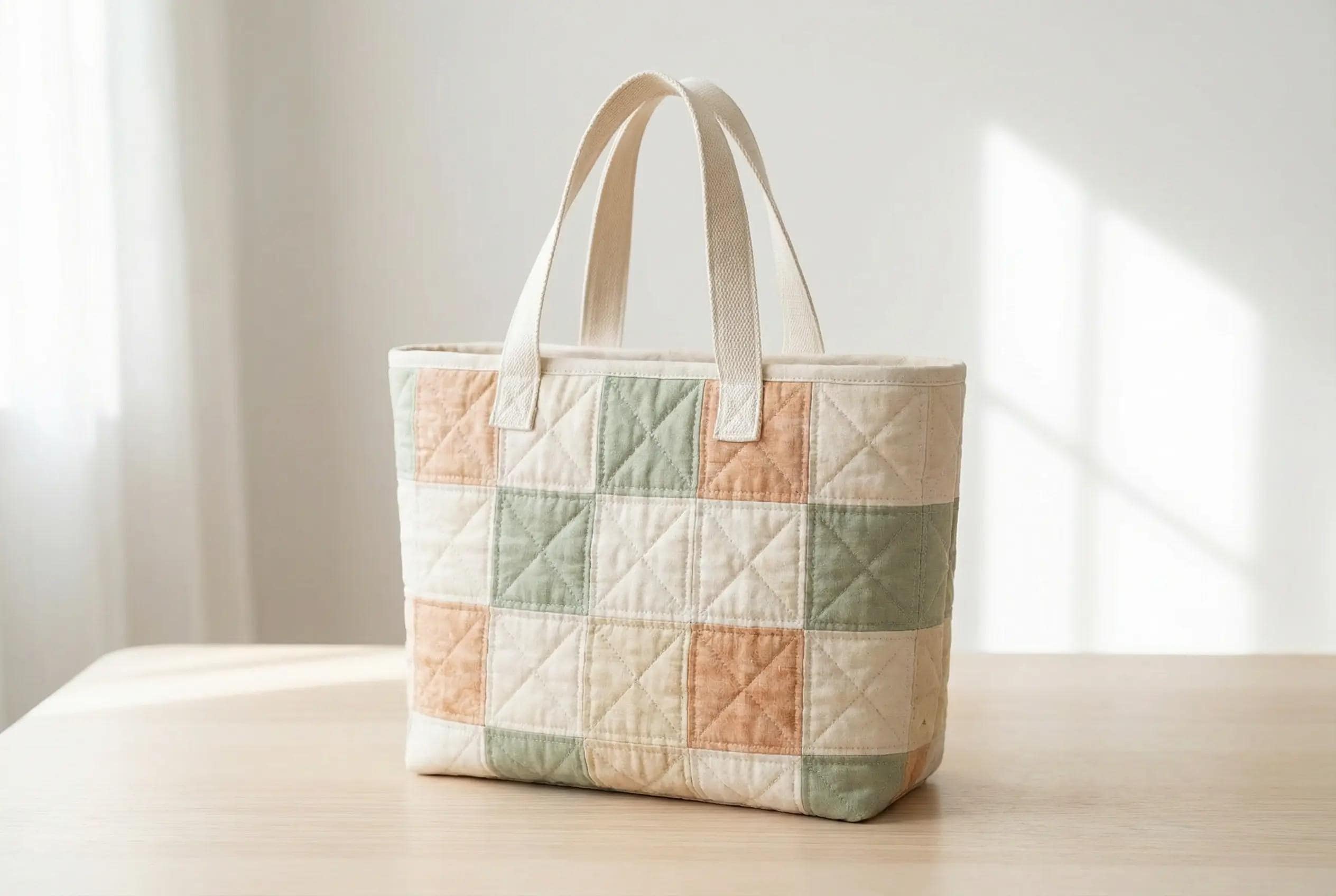 Sac Fourre‑tout Coton Matelassé – Imprimé Floral, Grand Format (45x38 Cm), Idéal Courses & Shopping