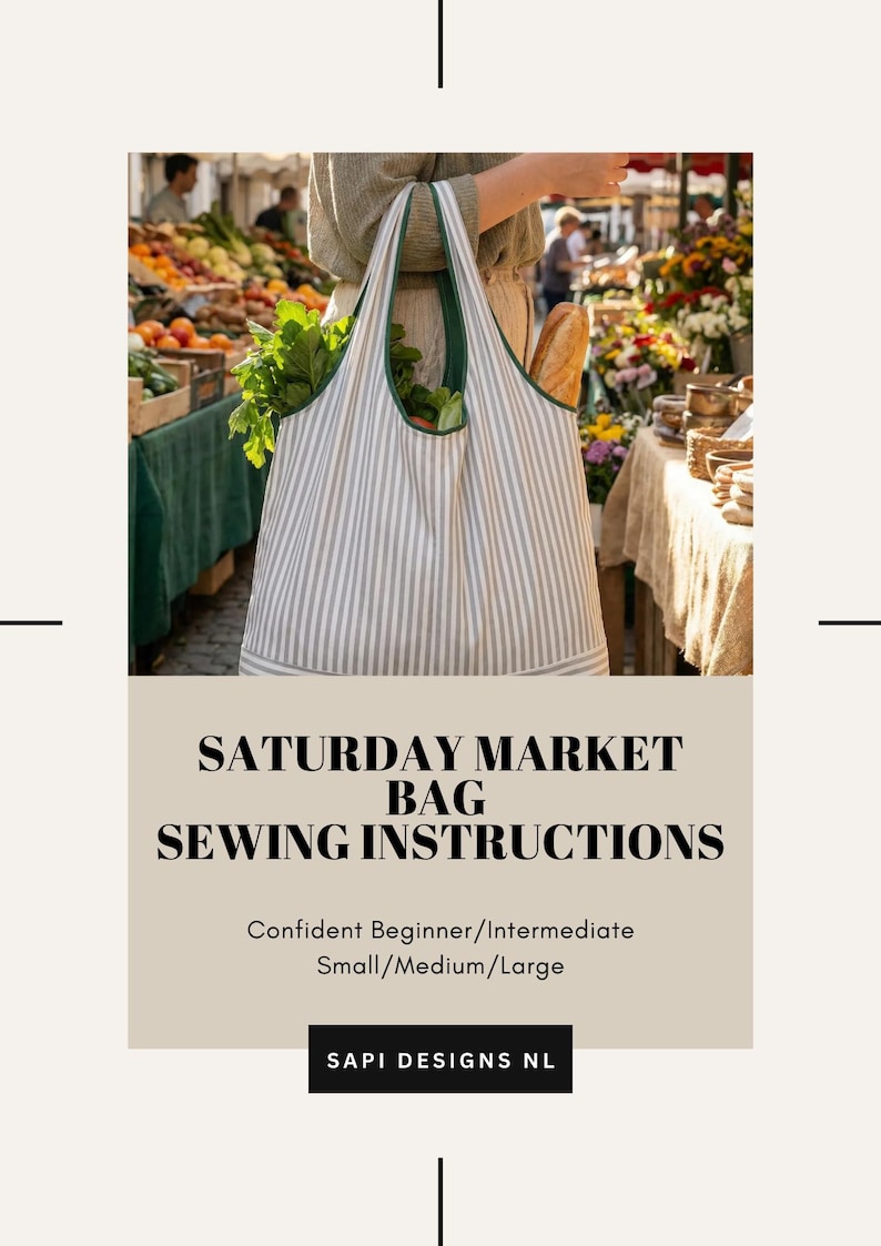 Saturday Market Bag Sewing Pattern | Reusable Tote, 3 Sizes (PDF ...