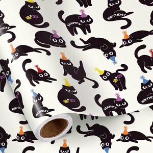 Funny Cat Christmas Cat Wrapping Paper Roll, Xmas Gift Wrap for Pets Lovers image 10