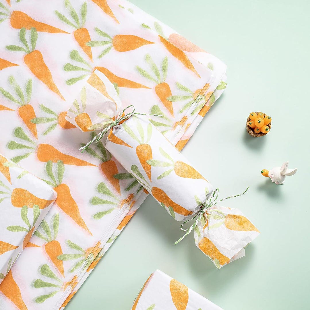 Carrot Pattern Tissue Paper – Spring Easter Gift Wrap - Etsy