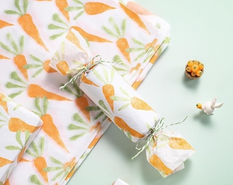 にんじん柄のティッシュペーパー – 春のイースターギフトラッピング