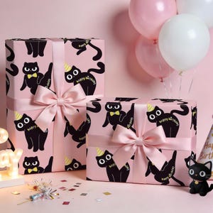 Funny Cat Christmas Cat Wrapping Paper Roll, Xmas Gift Wrap for Pets Lovers image 9