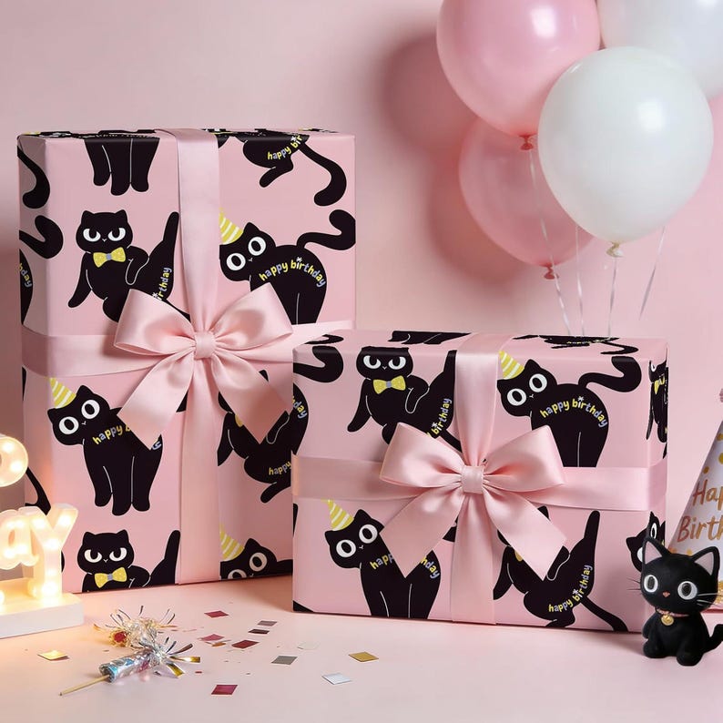 Funny Cat Christmas Cat Wrapping Paper Roll, Xmas Gift Wrap for Pets Lovers image 9