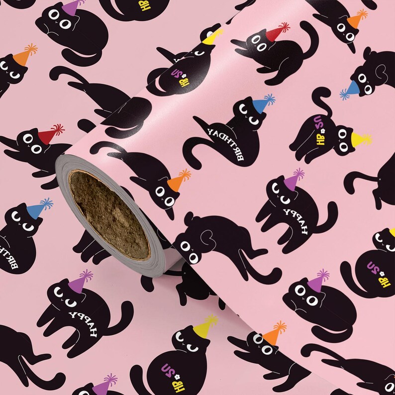 Funny Cat Christmas Cat Wrapping Paper Roll, Xmas Gift Wrap for Pets Lovers image 12