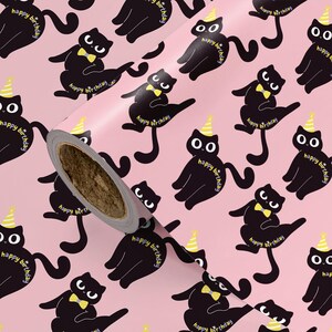 Funny Cat Christmas Cat Wrapping Paper Roll, Xmas Gift Wrap for Pets Lovers image 8