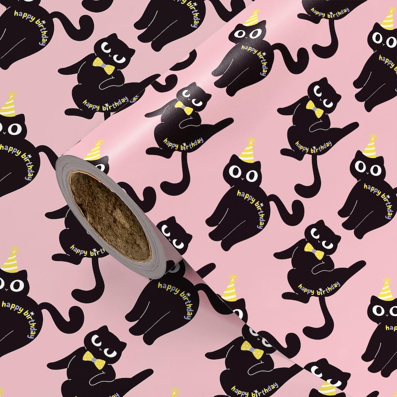 Funny Cat Christmas Cat Wrapping Paper Roll, Xmas Gift Wrap for Pets Lovers image 8