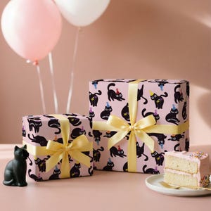 Funny Cat Christmas Cat Wrapping Paper Roll, Xmas Gift Wrap for Pets Lovers image 13