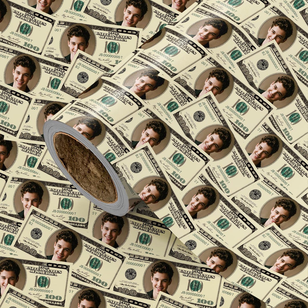 Custom Money File Custom Money Wrapping Paper With Photo, Personalized Dollar Bill Face ...