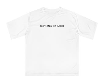 Running By Faith Exercise T-Shirt, Workout Shirt, Fitness Tee, Gym Top, Motivational Athlete Apparel