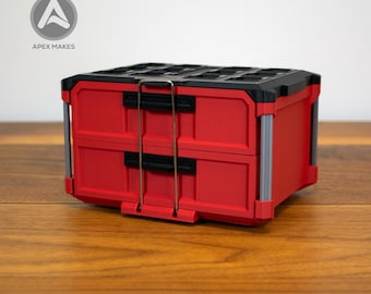 Red Mini Milwaukee Packout 2-Drawer Tool Box Style Organizer