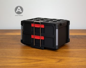 Black Mini Milwaukee Packout 2-Drawer Tool Box Style Organizer