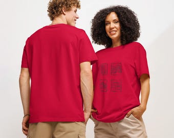 Four Elements Distressed Square Tee | The Fifth Element | Dark-on-Light Retro Sci‑Fi Graphic T‑Shirt
