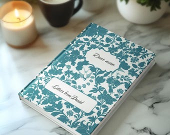 Dear Mom Hardcover, Personalized Floral Journal With Name, Custom Hardcover Notebook, Blue Toile Diary, Custom Name Notebook Gift for Her.