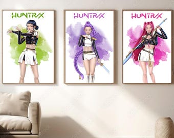 KPop デーモンハンターズ ダーピー タイガー デジタル ポスター 8x12