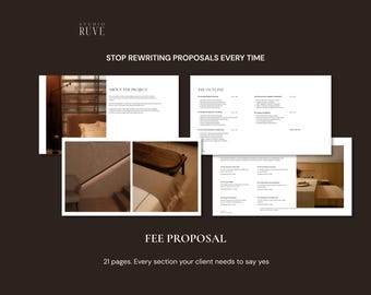 Fee Proposal Template for Interior Designers — Project Scope, Pricing & Agreement | Canva | Studio Ruve