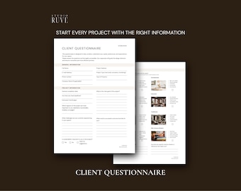 Sjabloon voor klantenvragenlijst voor interieurontwerpers — Intakeformulier project | Klantintroductie | Canvas | Studio Ruve