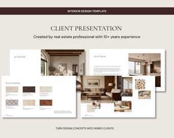 Klantpresentatiesjabloon voor interieurontwerpers: deck concept- en ontwerpvoorstellen | Visuele verhalen vertellen voor projecten | Studio Ruve