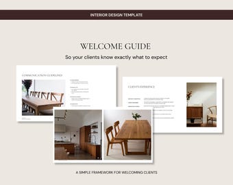 Sjabloon voor klantenwelkomstgids voor interieurontwerpers: introductiedocument en projectstartdocument | Studio Experience-systeem | Studio Ruve