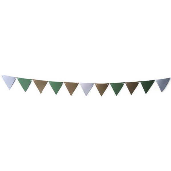 Paper Bunting Banner, Earth Tone Banner, Triangle Wall Hanging, Natural Home Decor, Neutral Colored Garland