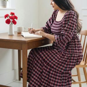 christmas sweater dress uk Ingrid & Isabel Ruffle Sleeve Midi Dress - Black/white Windowpane