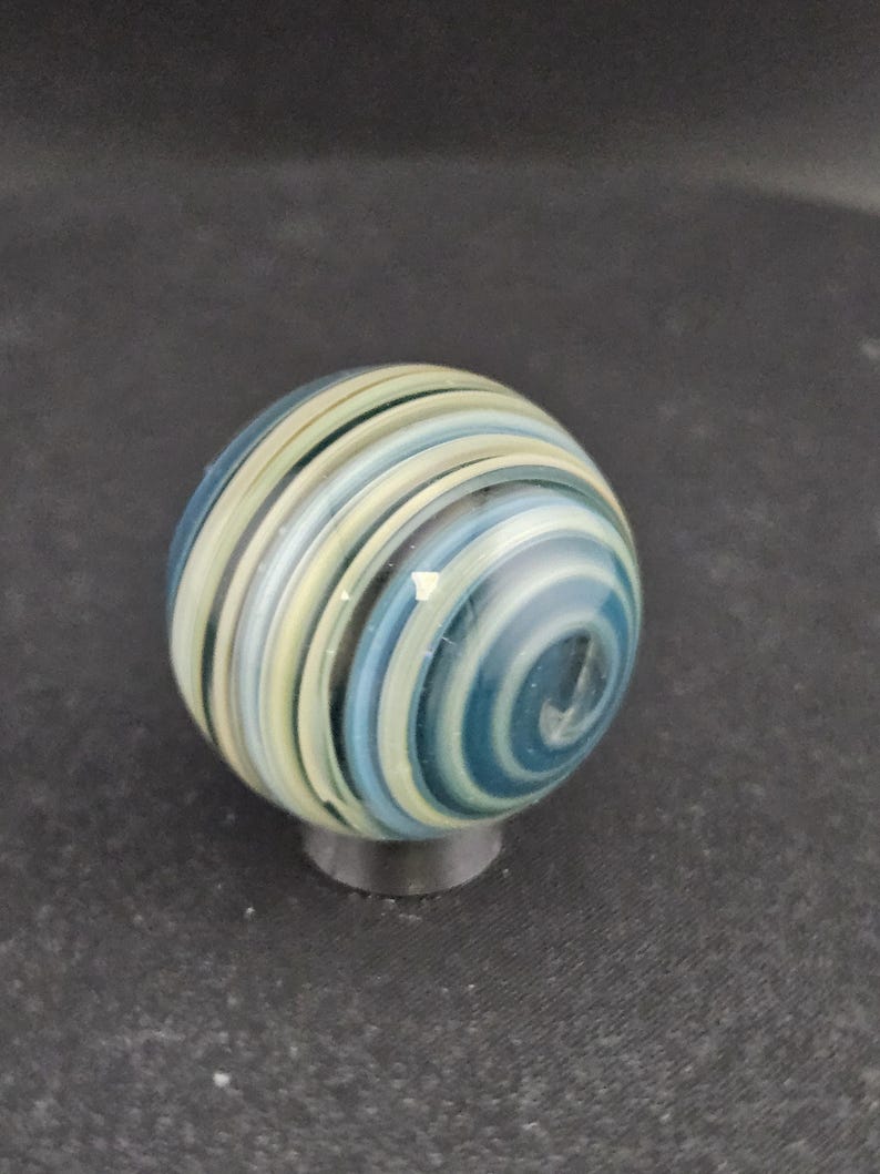 Handmade Glass Art Marble, Contemporary Swirl Design A2 (1.1")