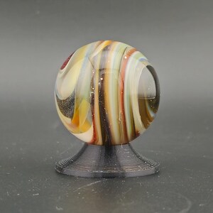 Handmade Glass Art Marble, Contemporary Swirl Design E10 (1.1") image 1