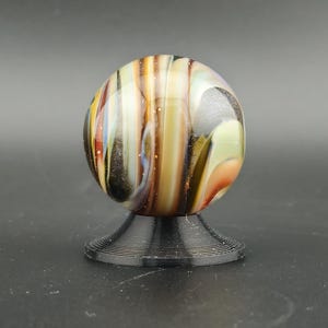 Handmade Glass Art Marble, Contemporary Swirl Design E10 (1.1") image 3